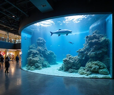 Large commercial aquarium installation